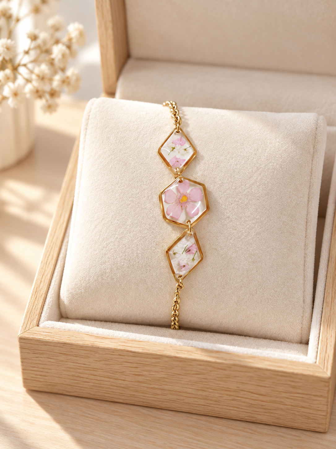 Pressed Flower Resin Bracelet