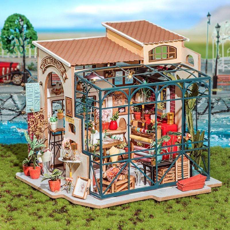 Emily’s Flower Shop/ Flowerist Green House - DIY Miniture House Kit - Avalon - Plants, Gifts & Antiques