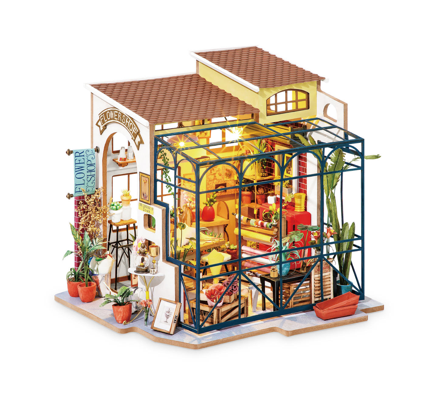 Emily’s Flower Shop/ Flowerist Green House - DIY Miniture House Kit - Avalon - Plants, Gifts & Antiques