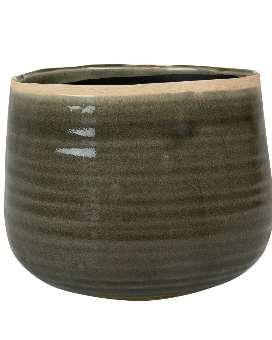 Iris Moss Grey Plant Pot D21 H17 by TS Collection