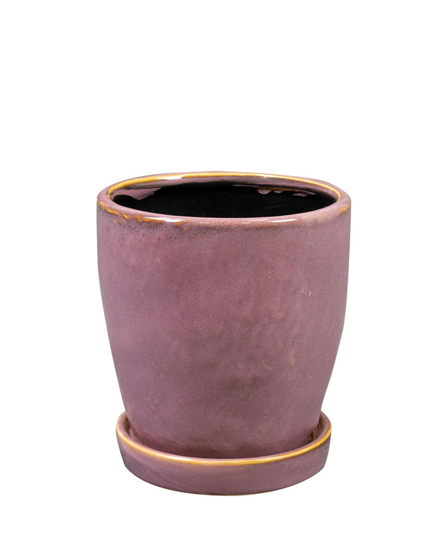Vivi Mauve Plant Pot with Saucer D14 H14 by TS Collection