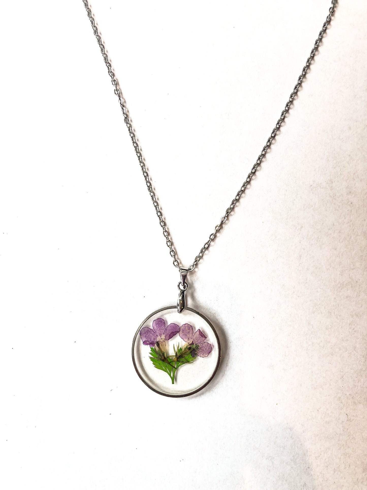 Purple Flowers Necklace | Real pressed flower necklace