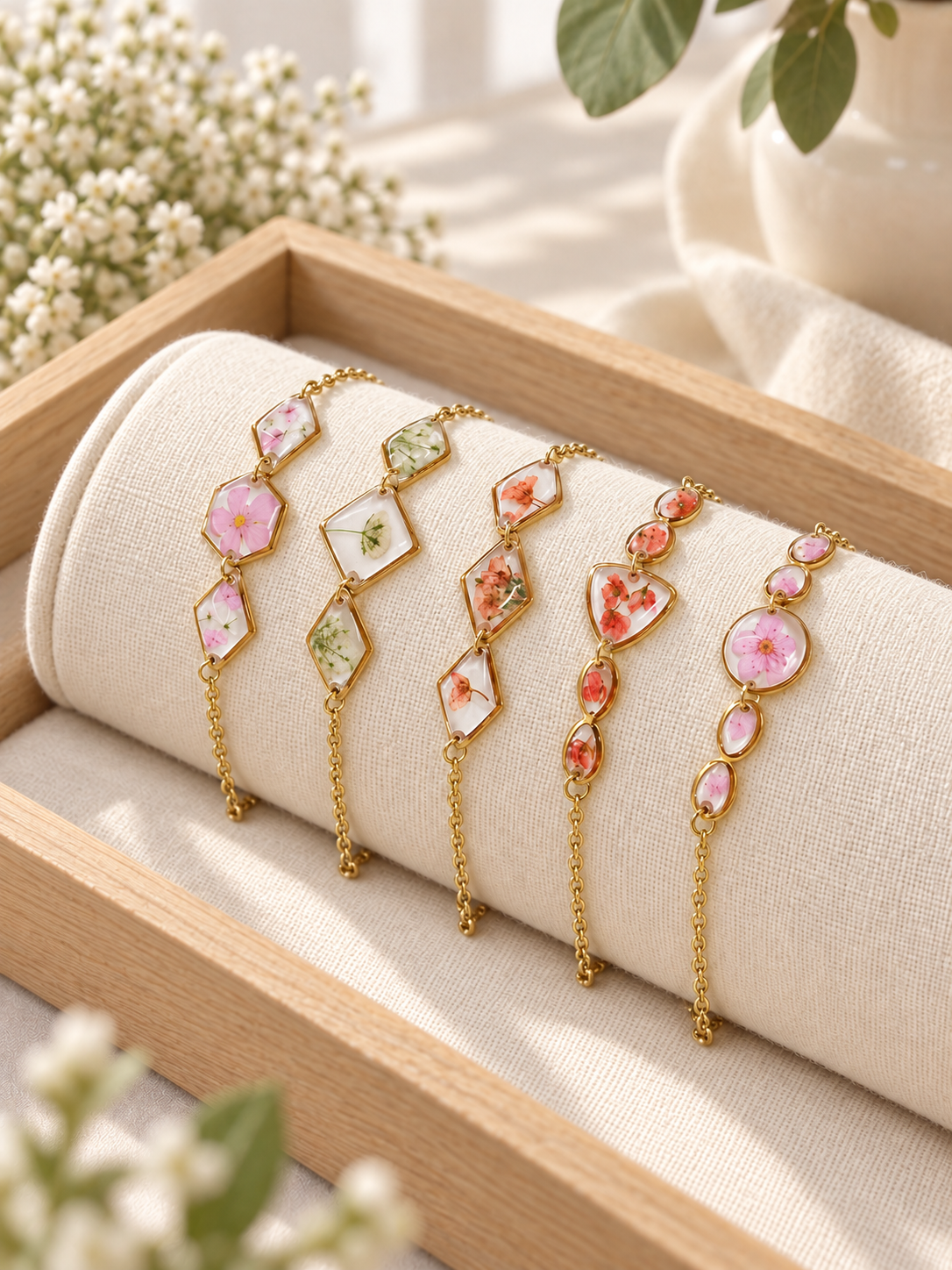 Pressed Flower Resin Bracelet