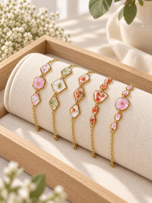 Pressed Flower Resin Bracelet