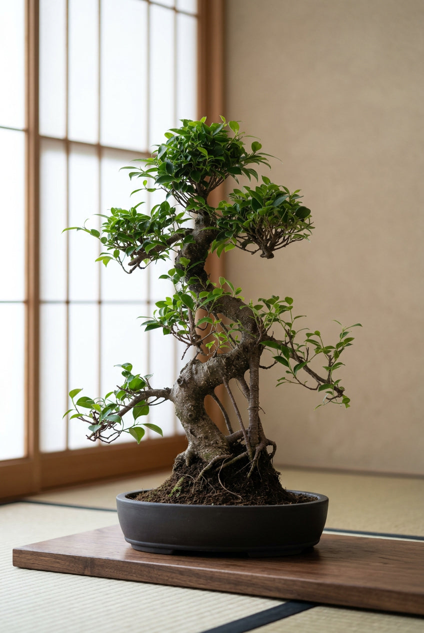 Ficus Bonsai (in rounded pot)