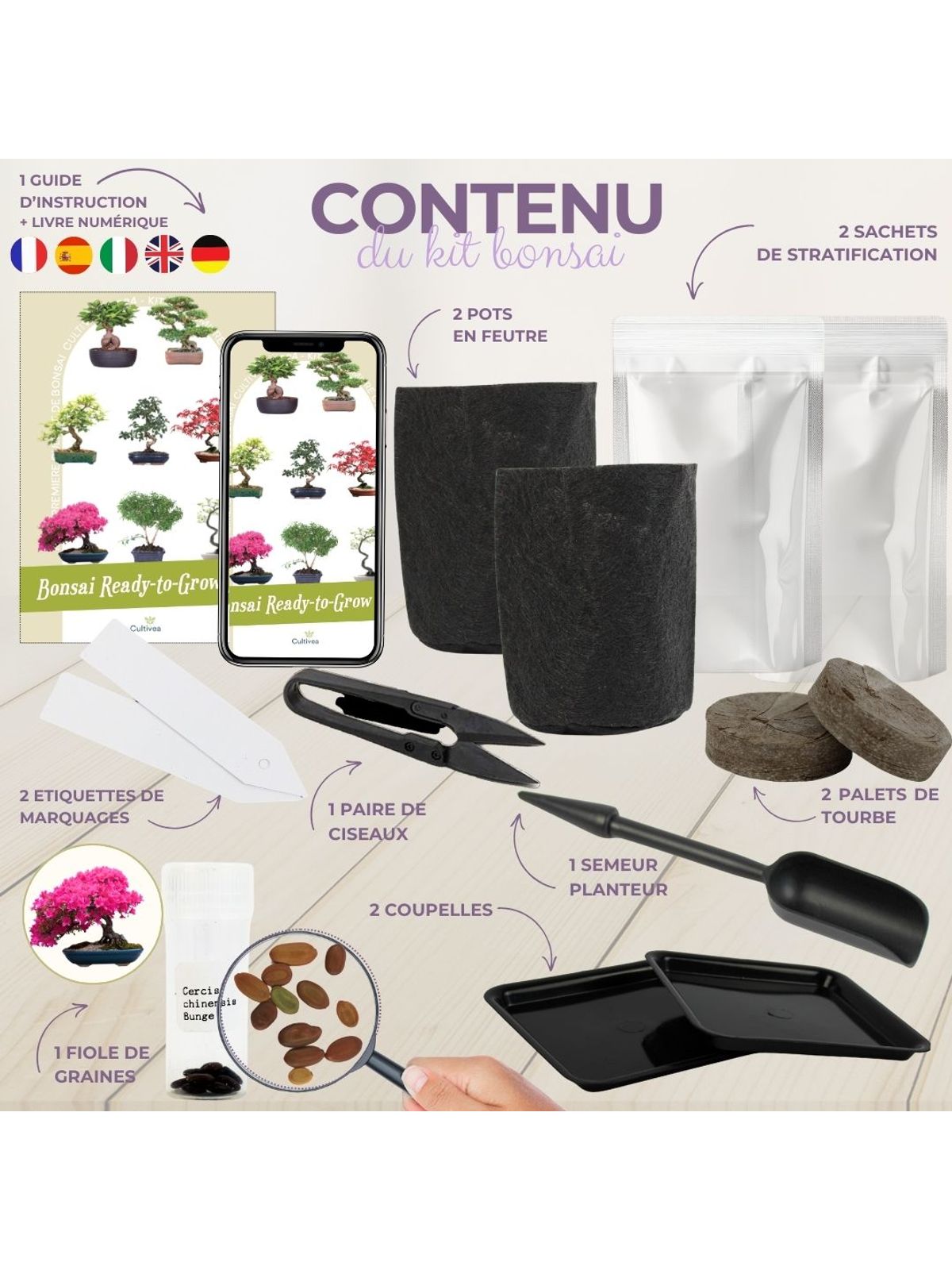 Cultivea First Bonsai Kit - Cercis Chinensis product image 2