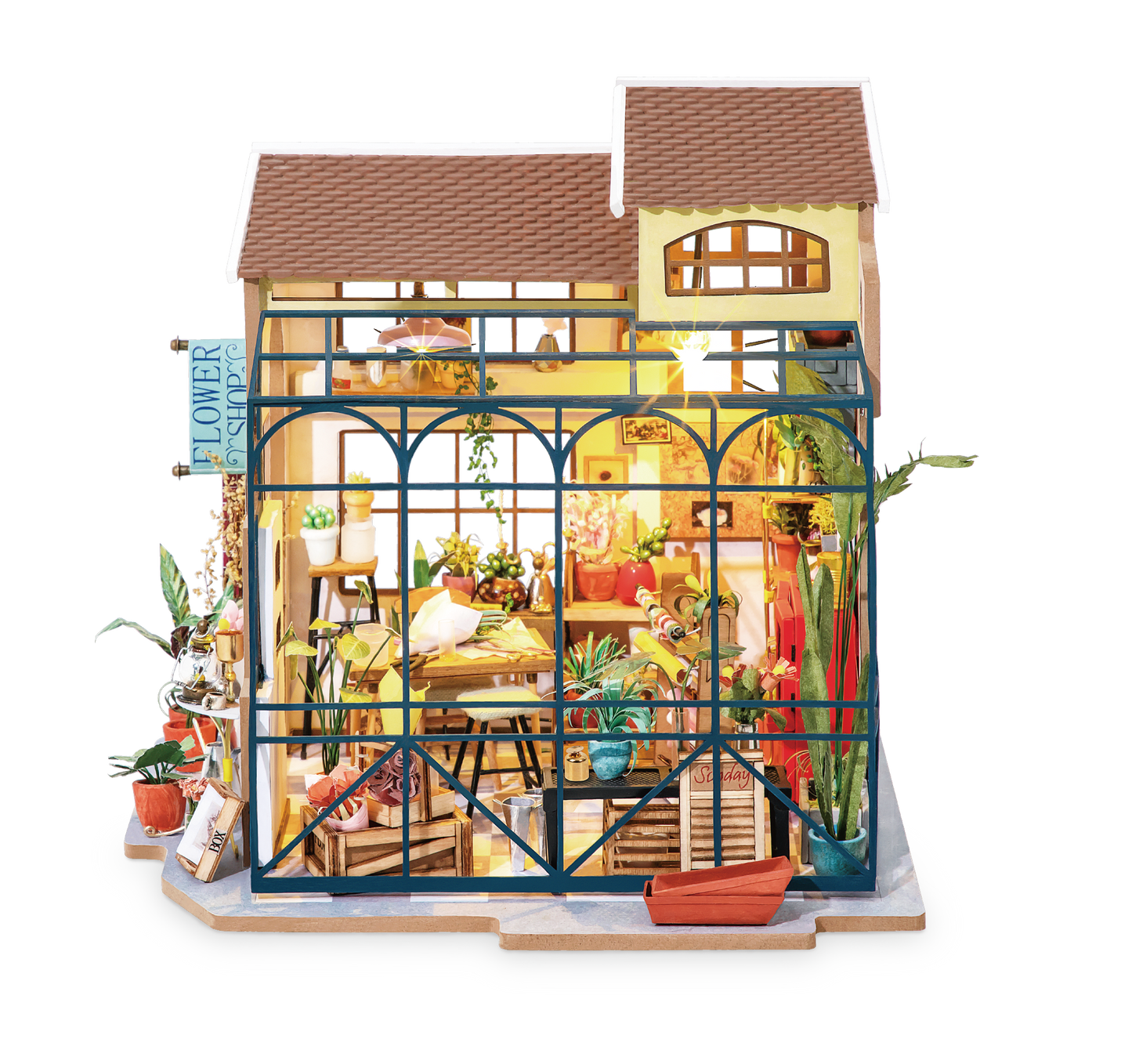 Emily’s Flower Shop/ Flowerist Green House - DIY Miniture House Kit - Avalon - Plants, Gifts & Antiques