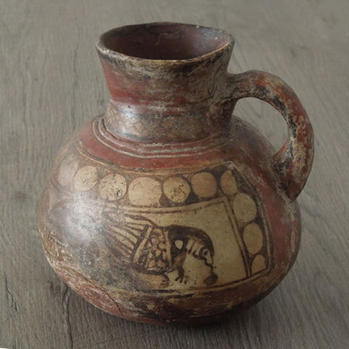Indus Valley Terracotta jug with paintings of winged animals - height 15.5 cm - 3000-2000 B.C. - Avalon - Plants, Gifts & Antiques