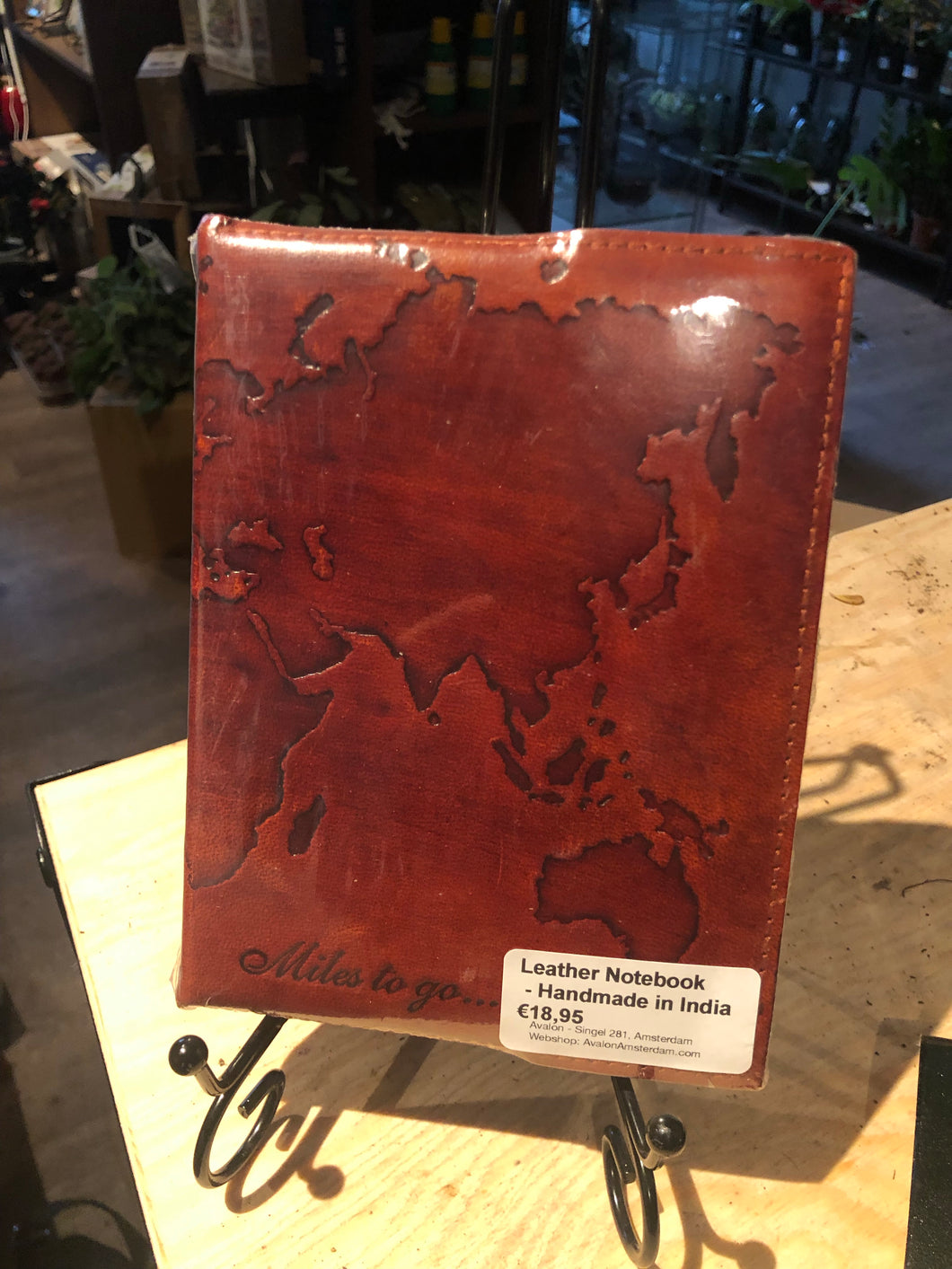 Handmade leather notebooks - World Map - Avalon - Plants, Gifts & Antiques