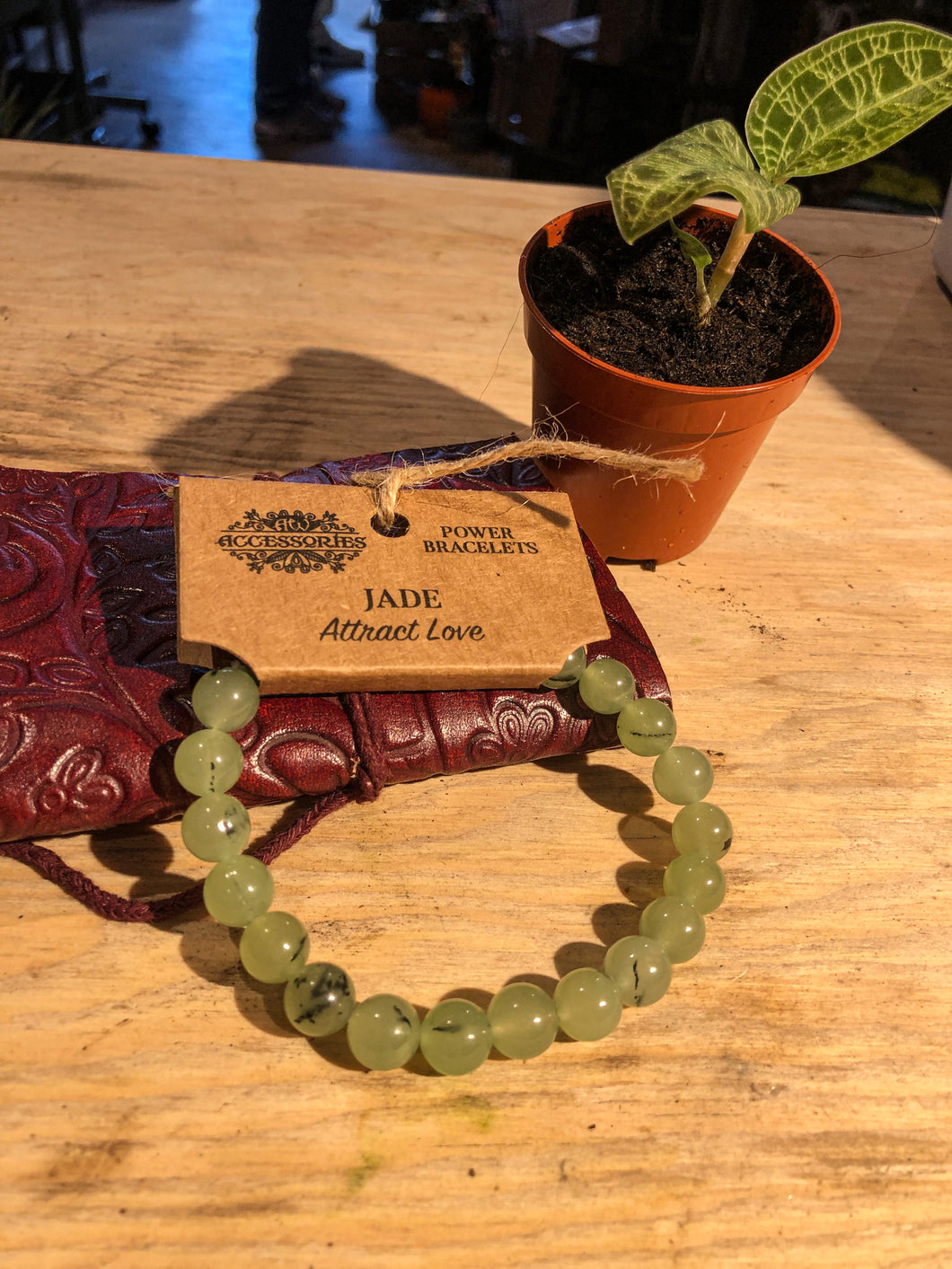 Gemstone Power Bracelet - Jade - Avalon - Plants, Gifts & Antiques