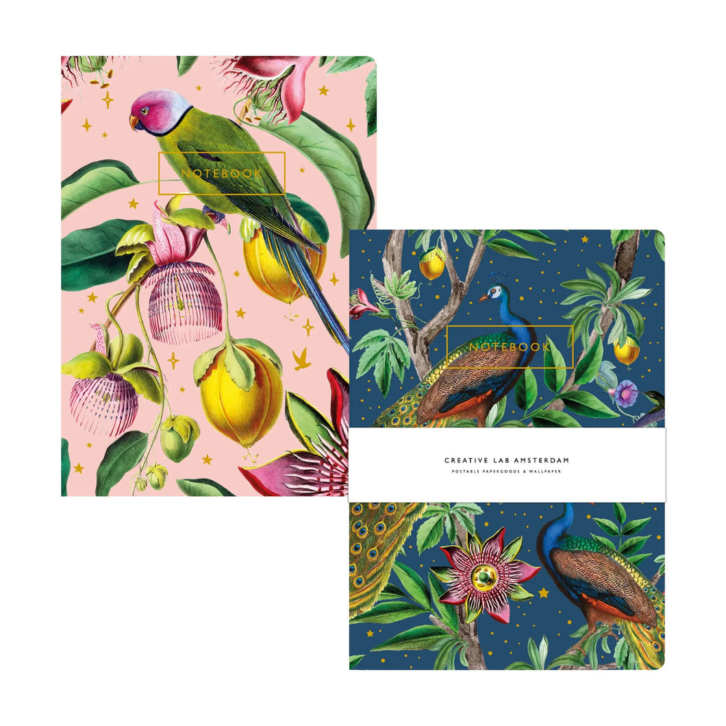 Passion Peacock/Botanical Garden -Notebook set - Avalon - Plants, Gifts & Antiques
