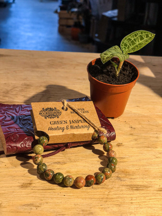 Gemstone Power Bracelet - Green Jasper - Avalon - Plants, Gifts & Antiques